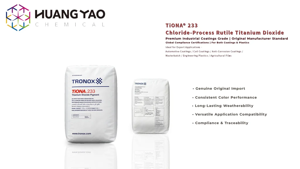 TiONA® 233 chloride-process rutile titanium dioxide for industrial coatings and plastics